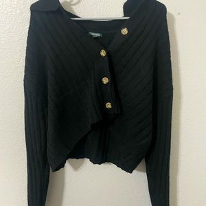 Black button up sweater